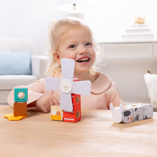 Melissa & Doug Blockables Farm Friends Wooden Block Playset