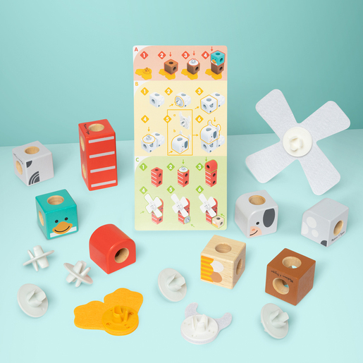 Melissa & Doug Blockables Farm Friends Wooden Block Playset