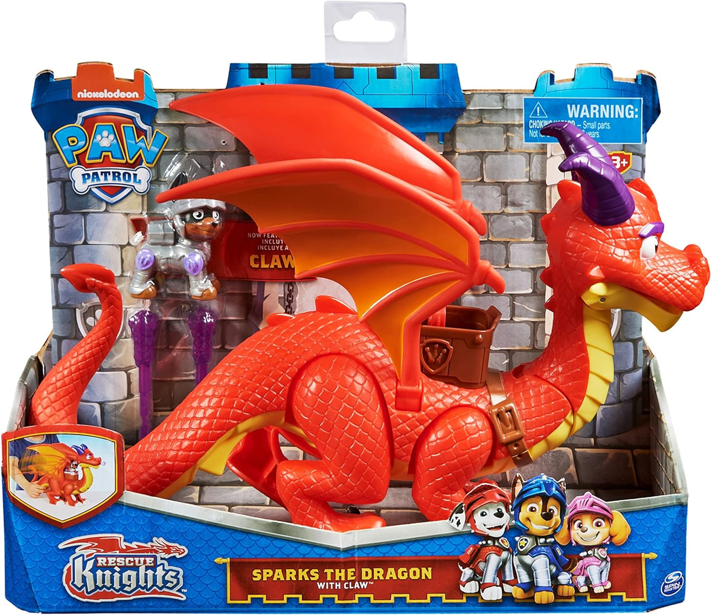 Paw Patrol - Rescue Knights Sparks The Dragon with Claw Action Figures