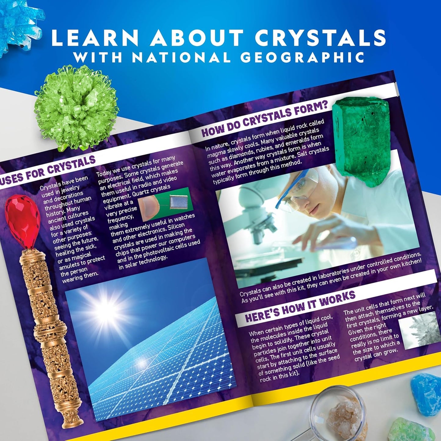 National Geographic Crystal Grawing Kit - 3 Vibrant Colored