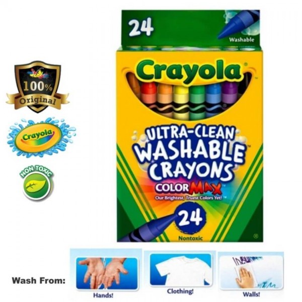 Crayola Washable Crayons School Supplies 24 Count