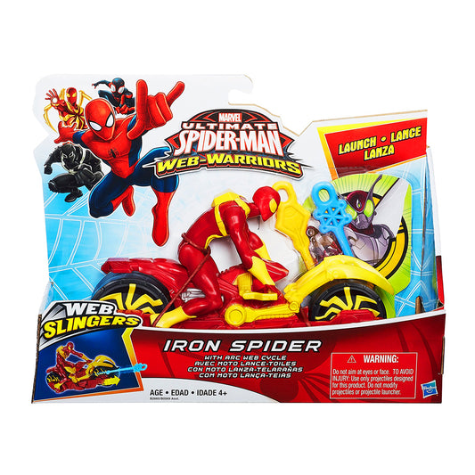 Marvel Ultimate Spider-Man Web Slingers Iron Spider with  Web Cycle