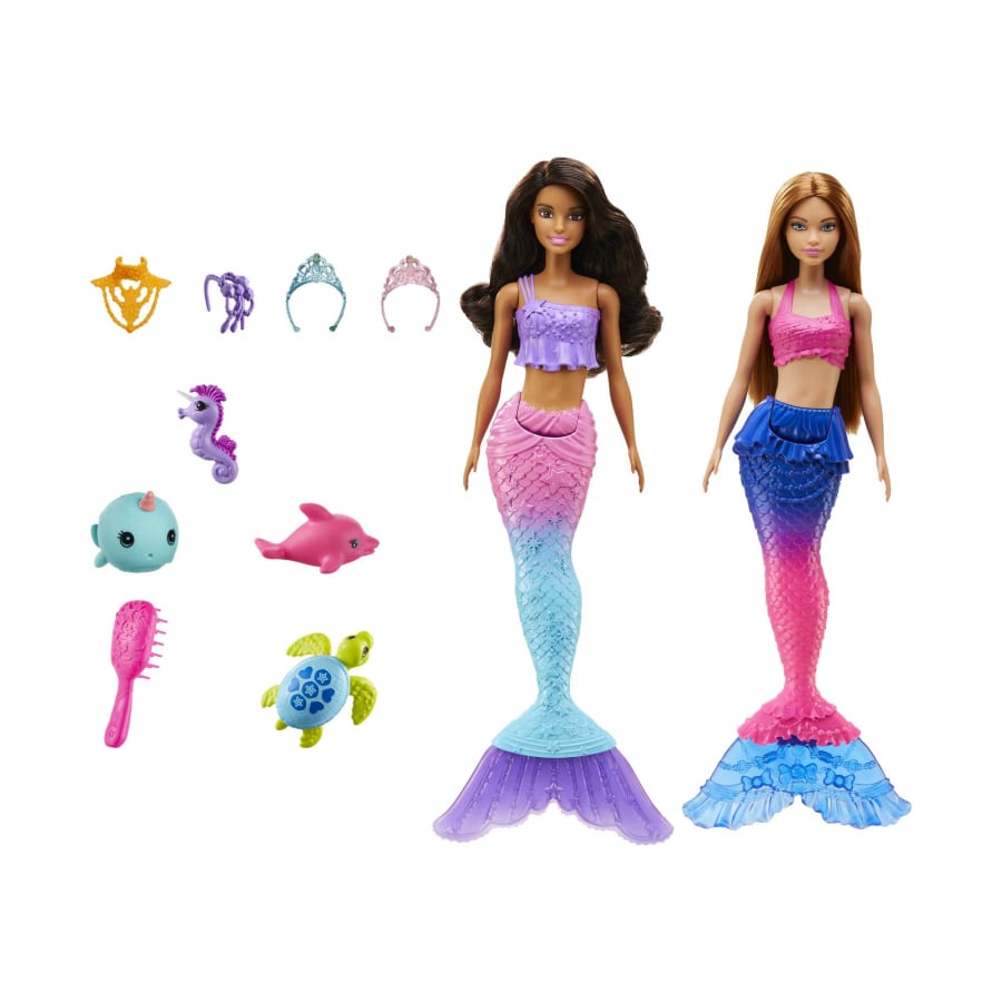 Barbie - Mermaid Set With 2 Brunette Dolls HBW89