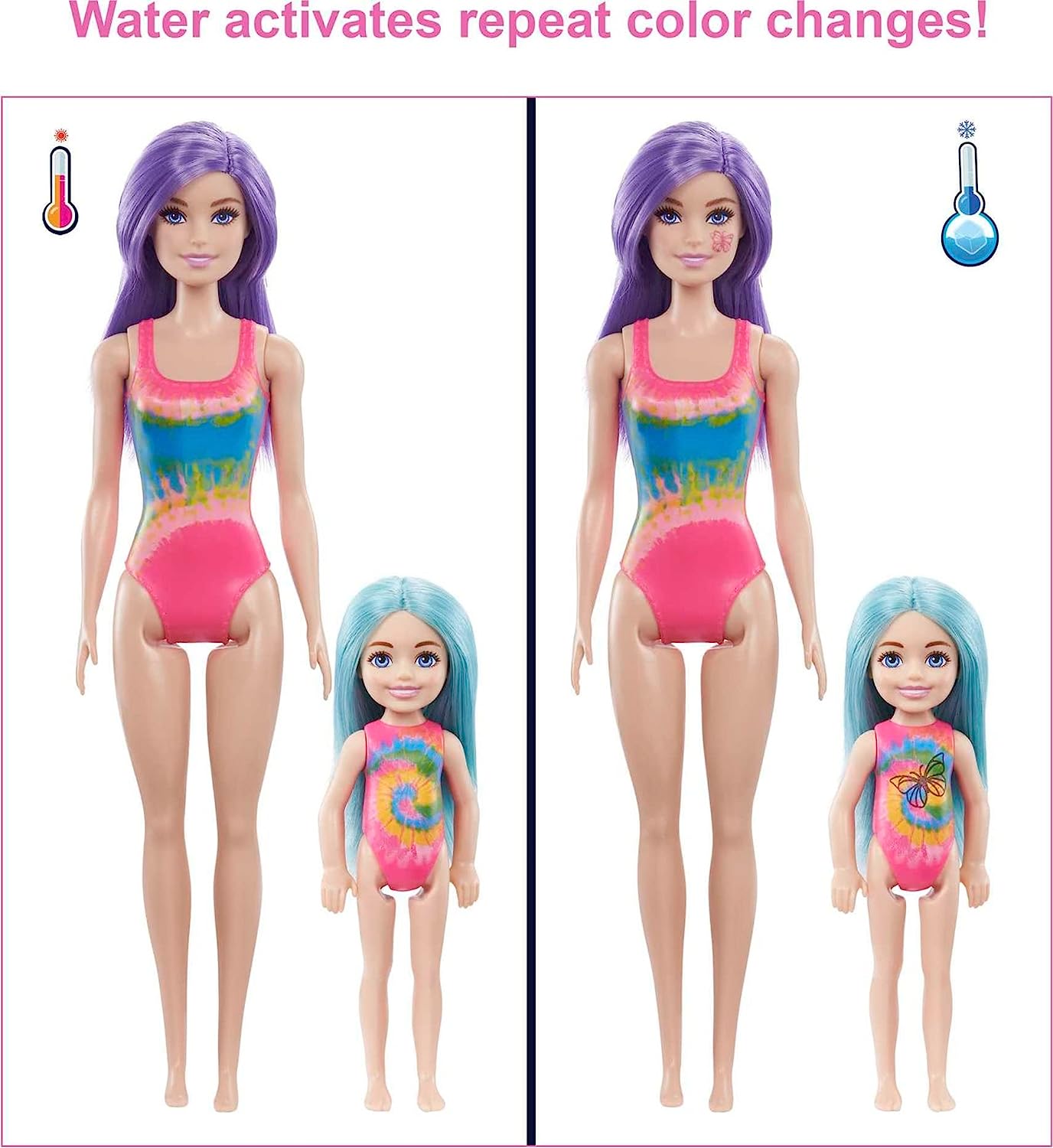 Barbie - Color Reveal and Chelsea Dolls With Accessories HCD29