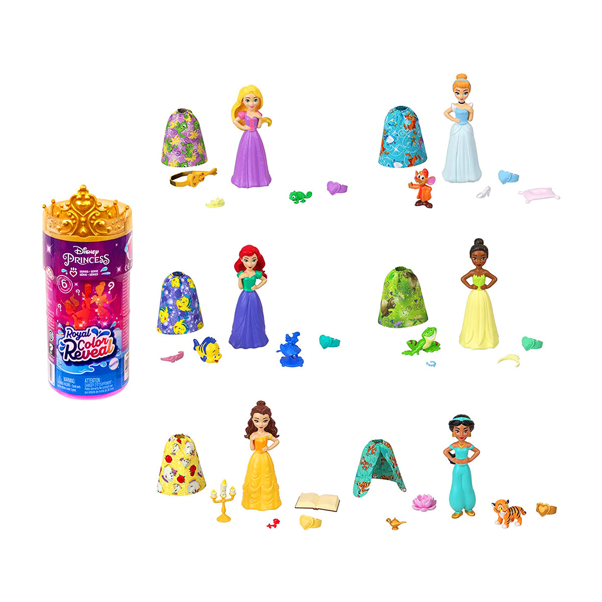 Disney Princess - Color Reveal Dolls (Styles Vary - One Supplied) HMB69