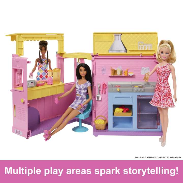 Barbie Sets, Lemonade Truck Playset with 25 Pieces