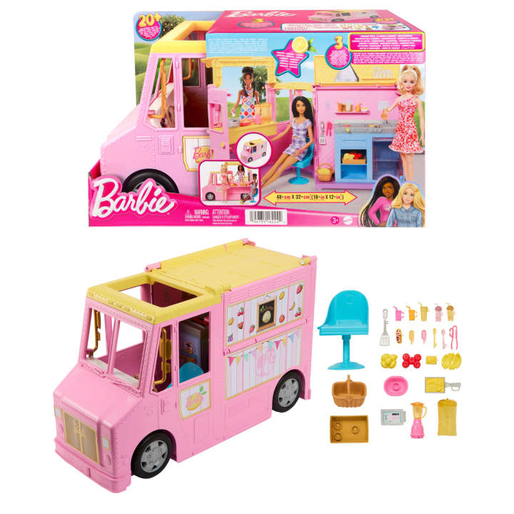 Barbie Sets, Lemonade Truck Playset with 25 Pieces