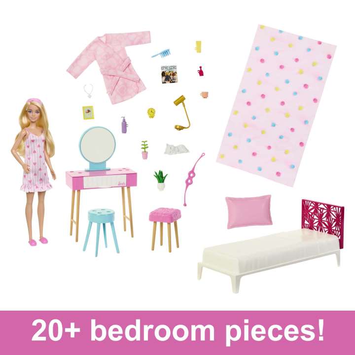 Barbie Doll And Bedroom Playset HPT55 The Entertainer Pakistan