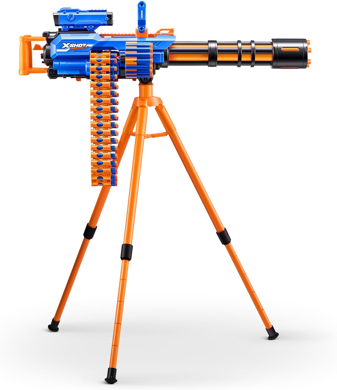 X Shot Insanity Motorised Gatling Blaster with Tripod Stand Includes 72 Darts