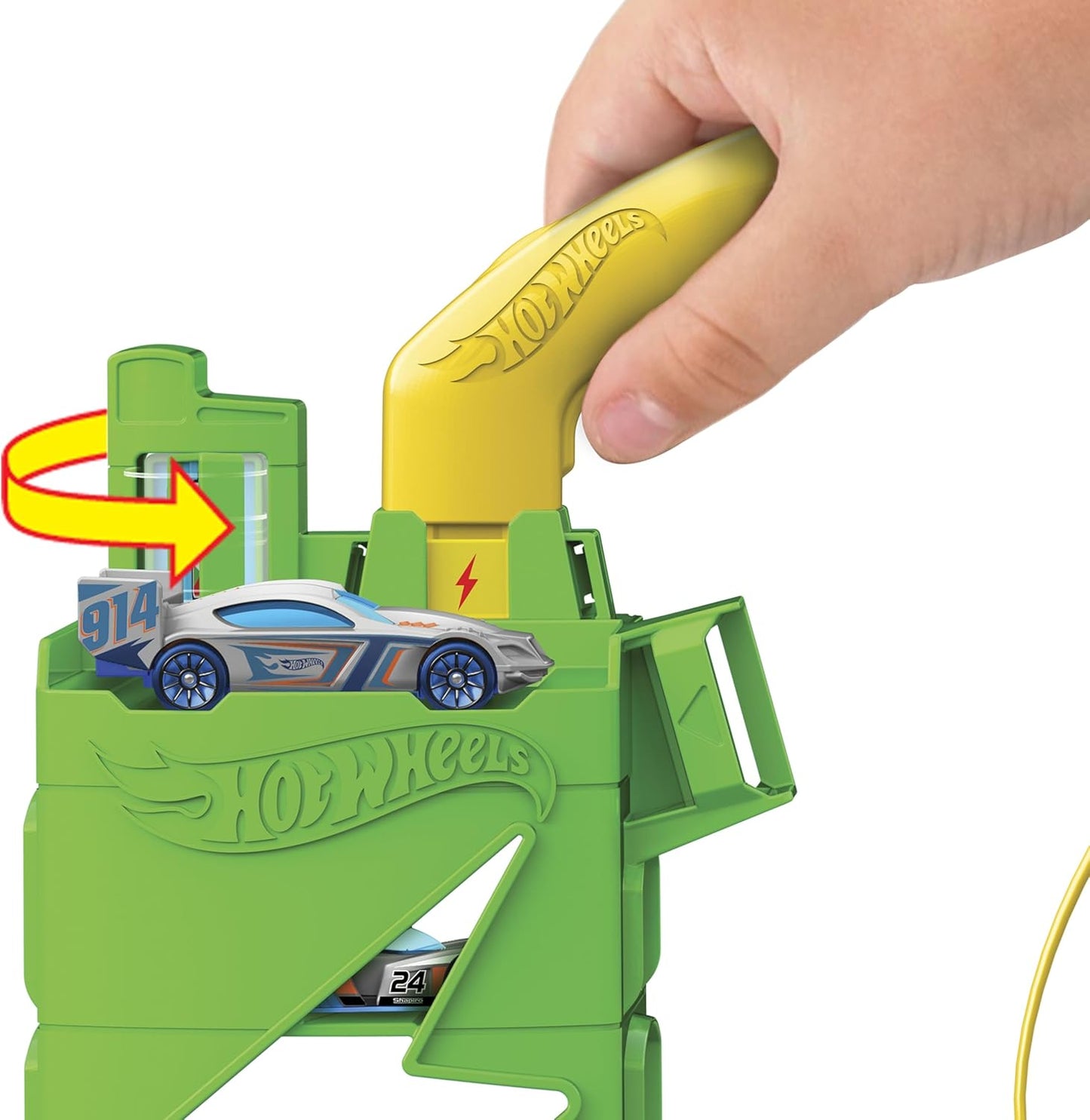 Hot Wheels City Super Recharge Fuel Station with 1:64 Scale Car