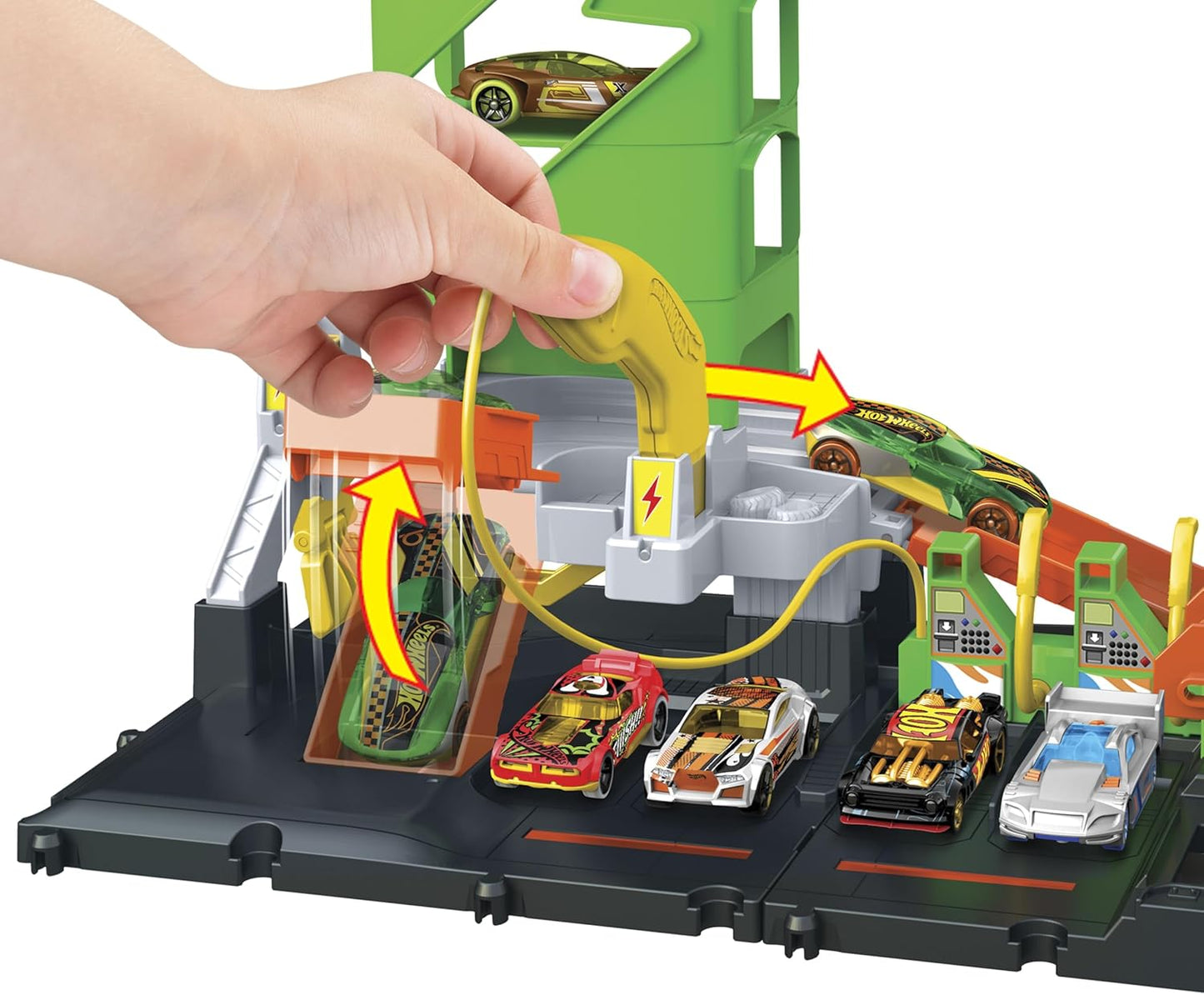 Hot Wheels City Super Recharge Fuel Station with 1:64 Scale Car