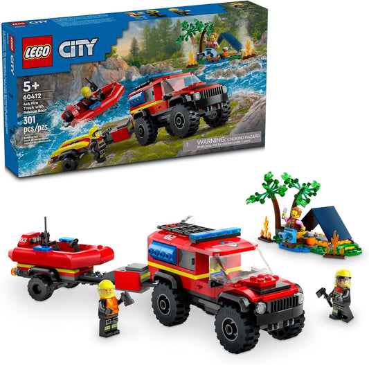 Lego City 60412 4x4 Fire Truck with Rescue Boat