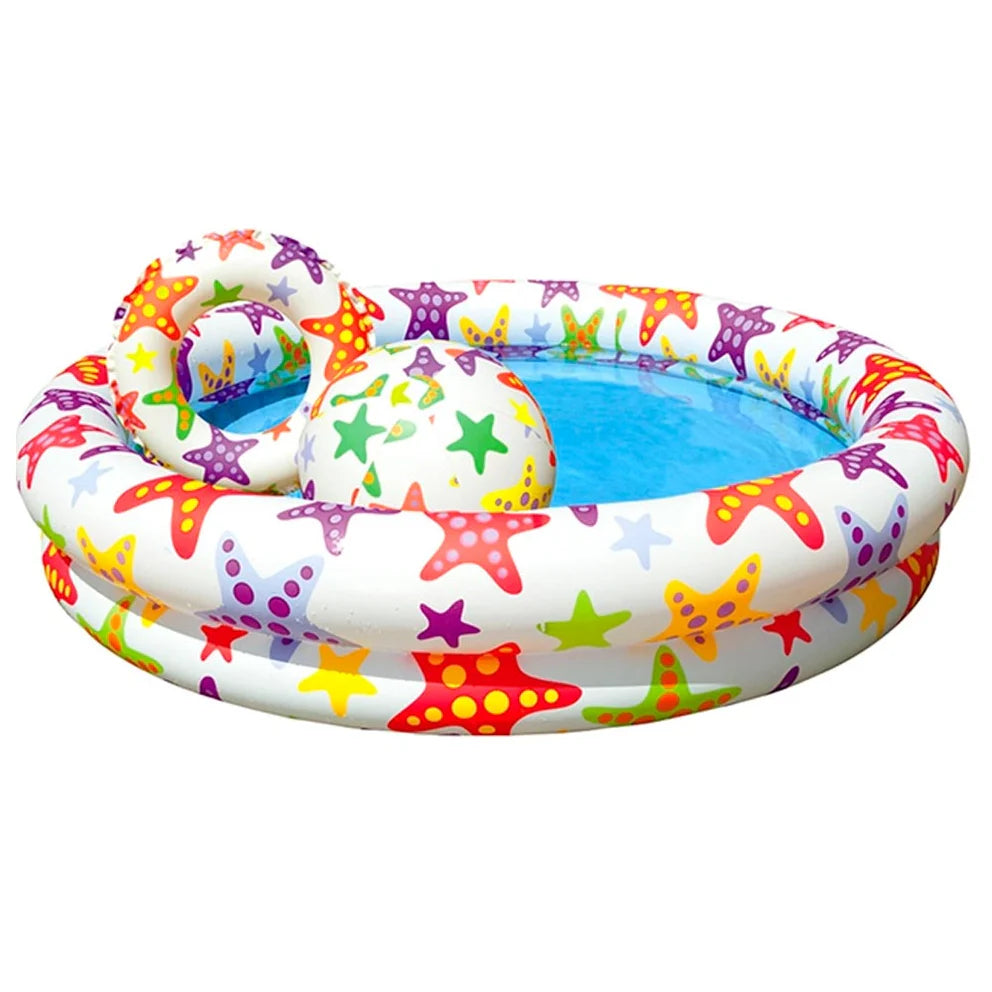 Intex Stars Pool Set with Beach Ball and Swim Ring