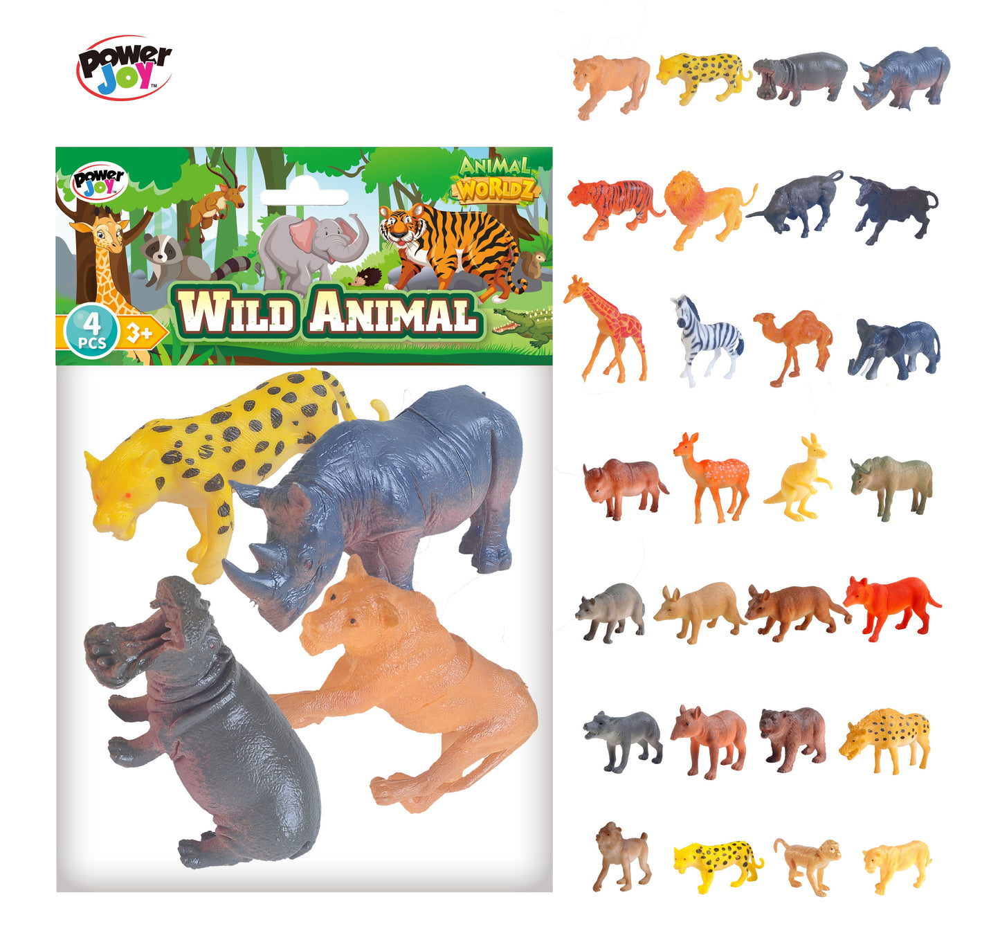 Animal Worldz Safari  6 Inches 4PCS