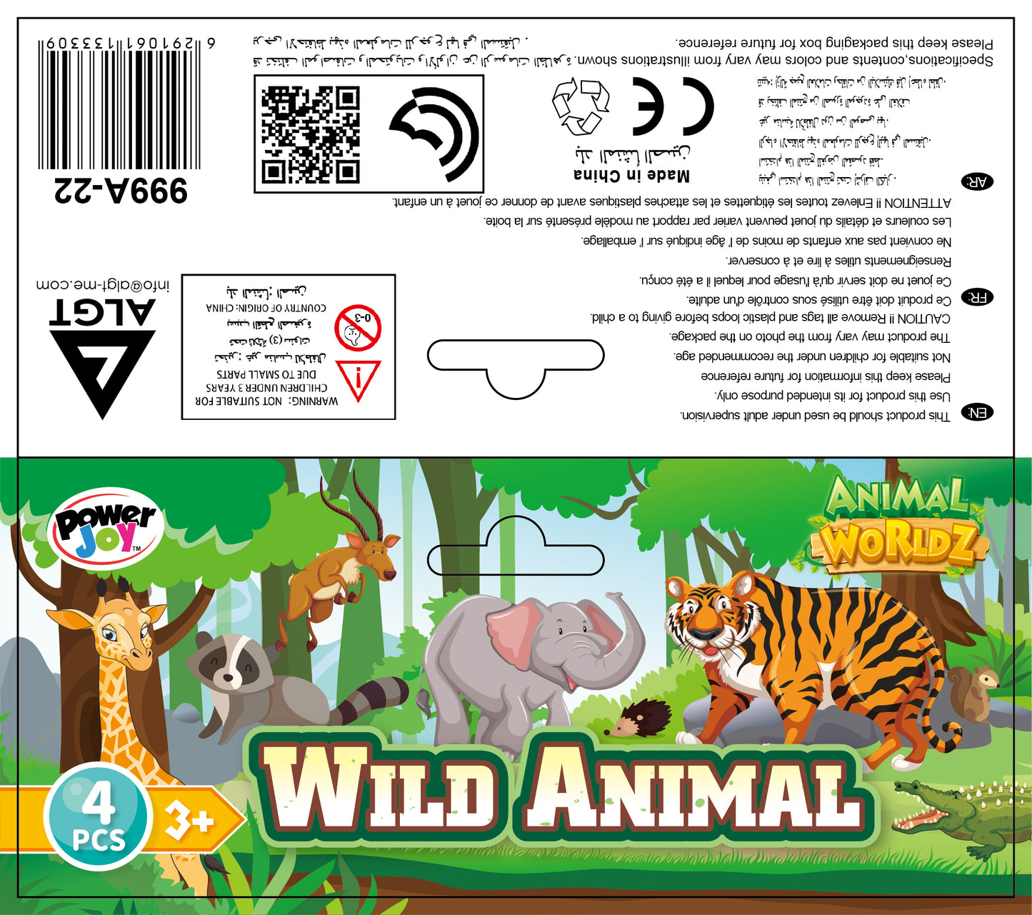 Animal Worldz Safari  6 Inches 4PCS