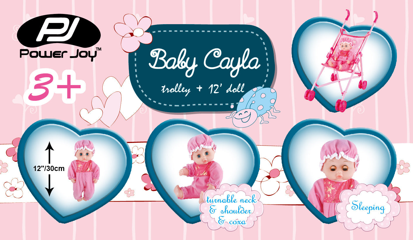 Baby Cayla Trolley with Doll 12 Inches