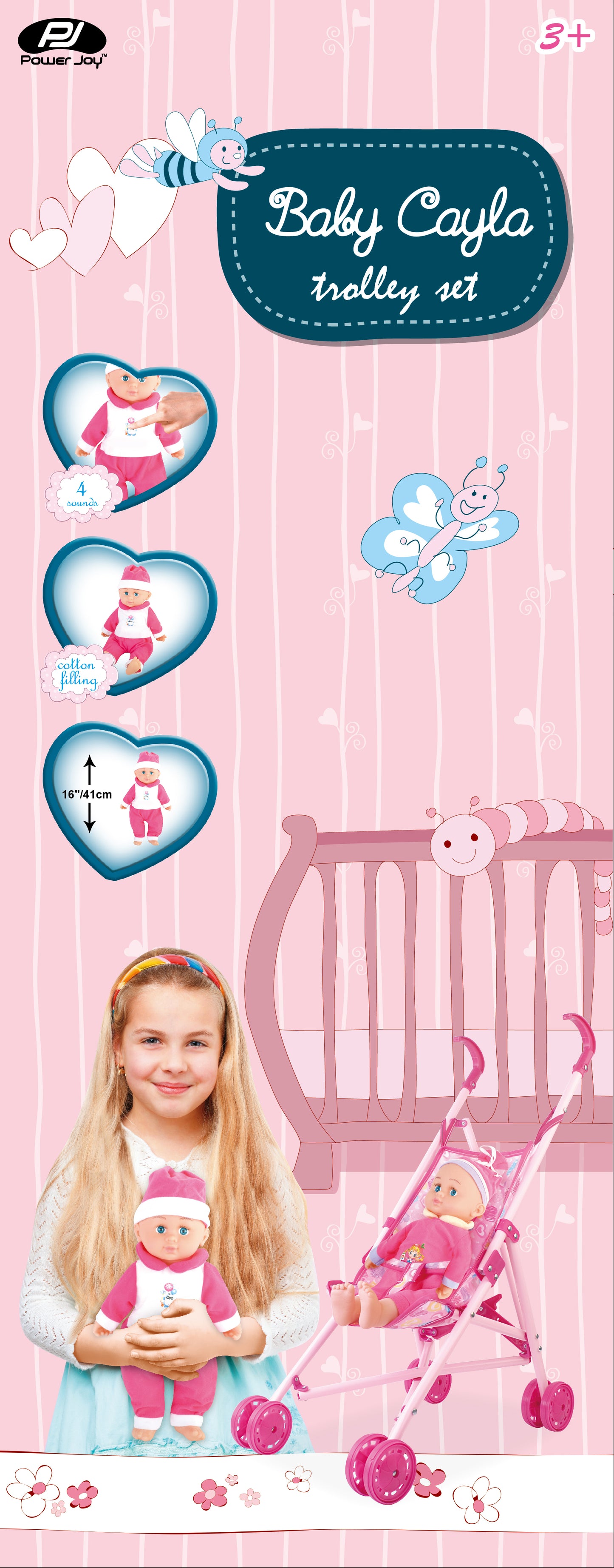 Baby Cayla Trolley with Doll 40 Cm