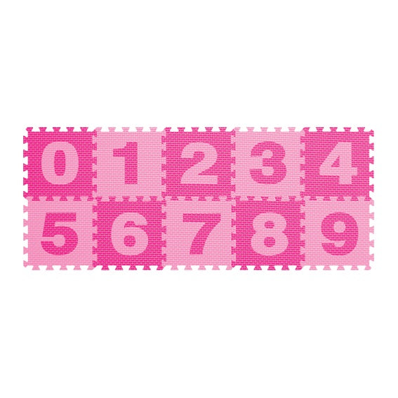 Power Joy Pink Puzzle Mat Number 30x30cm 10-Pieces