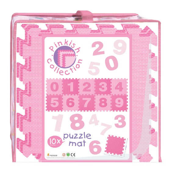 Power Joy Pink Puzzle Mat Number 30x30cm 10-Pieces