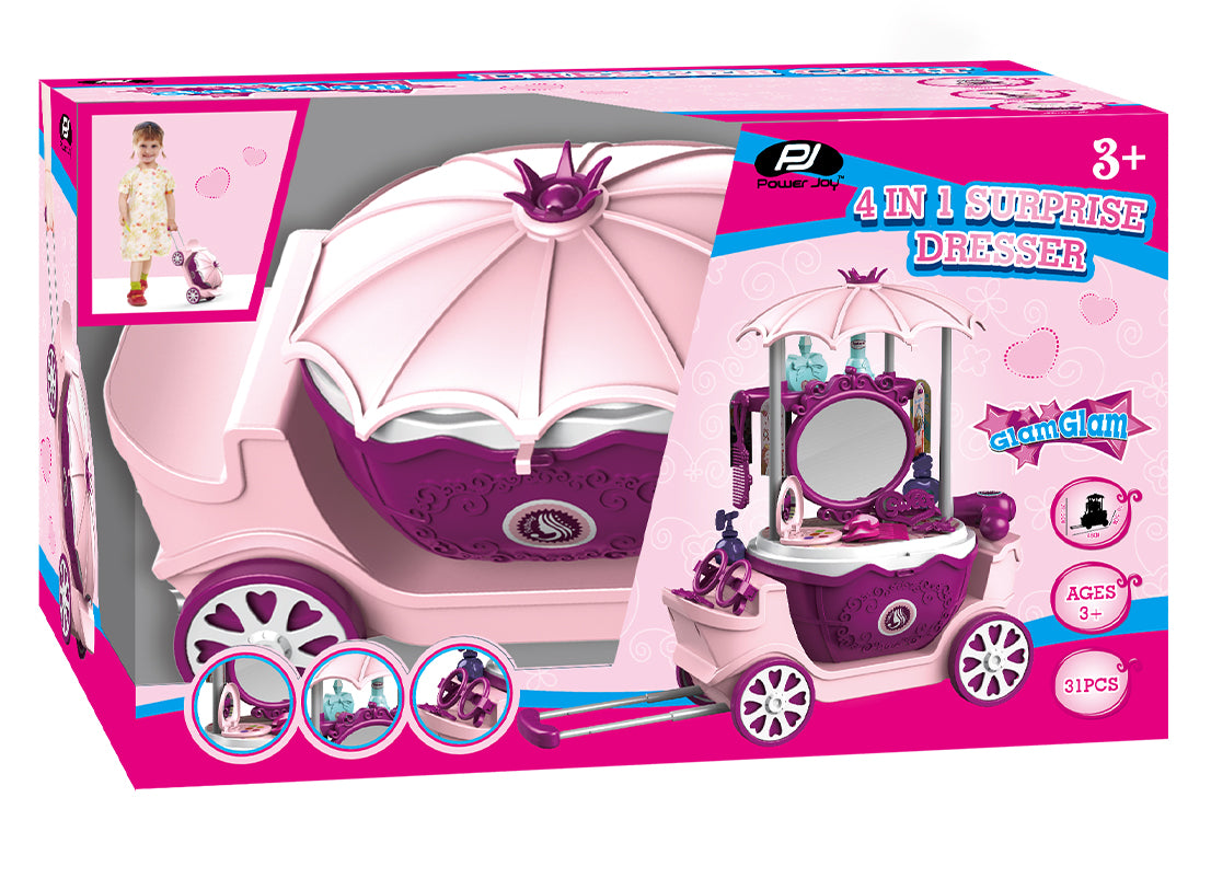 Power Joy - 4-in-1 Glamglam Surprise Dresser - Pink