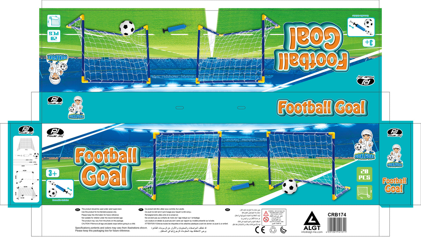 Power Joy Goal Football 2 Goal Set Blue