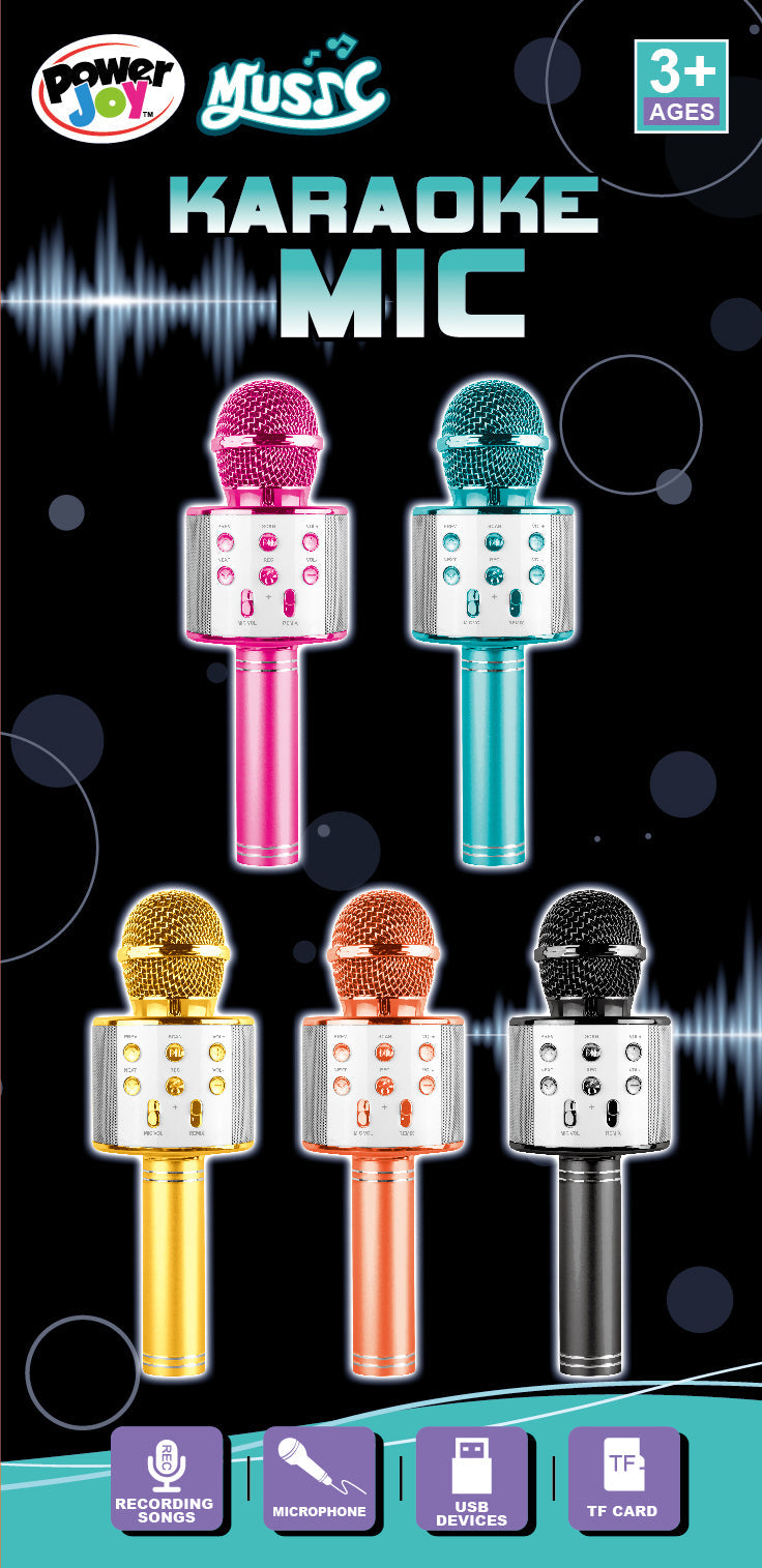 Power Joy - Battery Operated Karaoke Microphone (Color Vary - One Supplied)