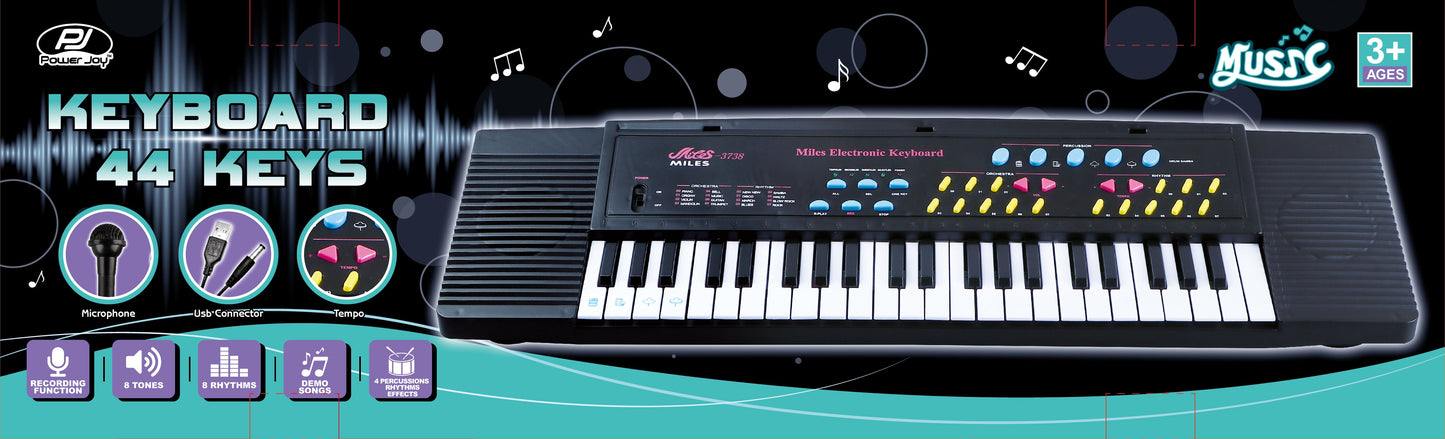 Power Joy Power Joy Music Keyboard 44 Keys with Microphone