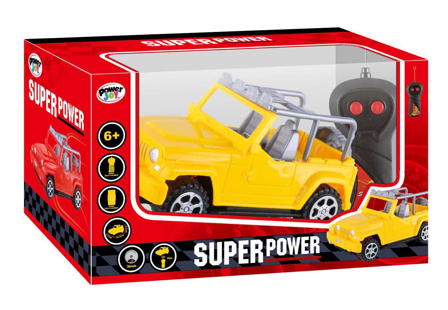 Power Joy Remote Control Super Power 1/24 Single Channel Battery Operated (Styles Vary)