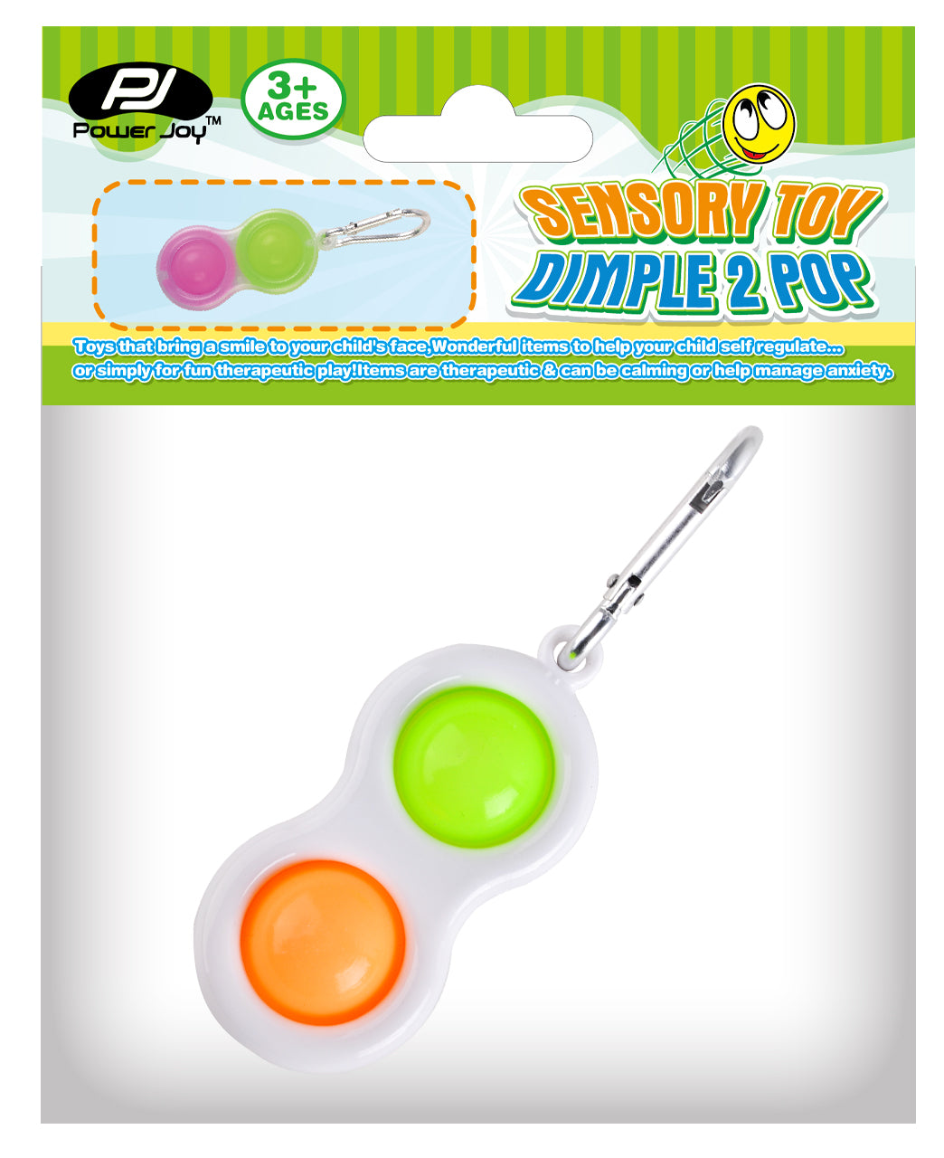 Fidget Toy Dimple 2 Pop Keychain (Styles Vary - One Supplied)