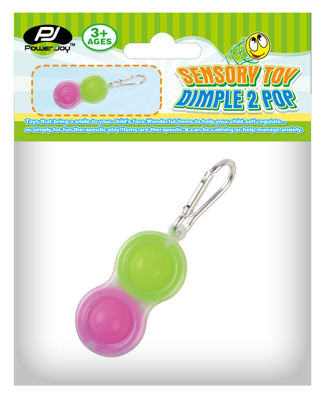 Fidget Toy Dimple 2 Pop Keychain (Styles Vary - One Supplied)