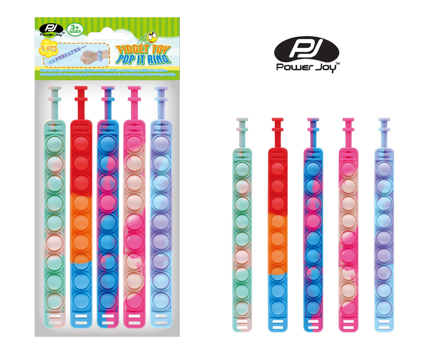 Fidget Toy Pop It Ring 5Pcs