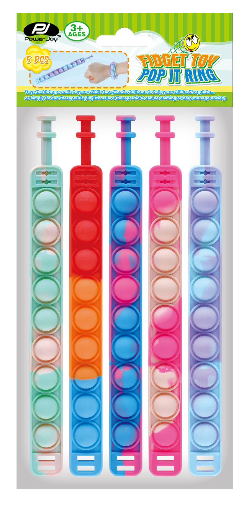 Fidget Toy Pop It Ring 5Pcs