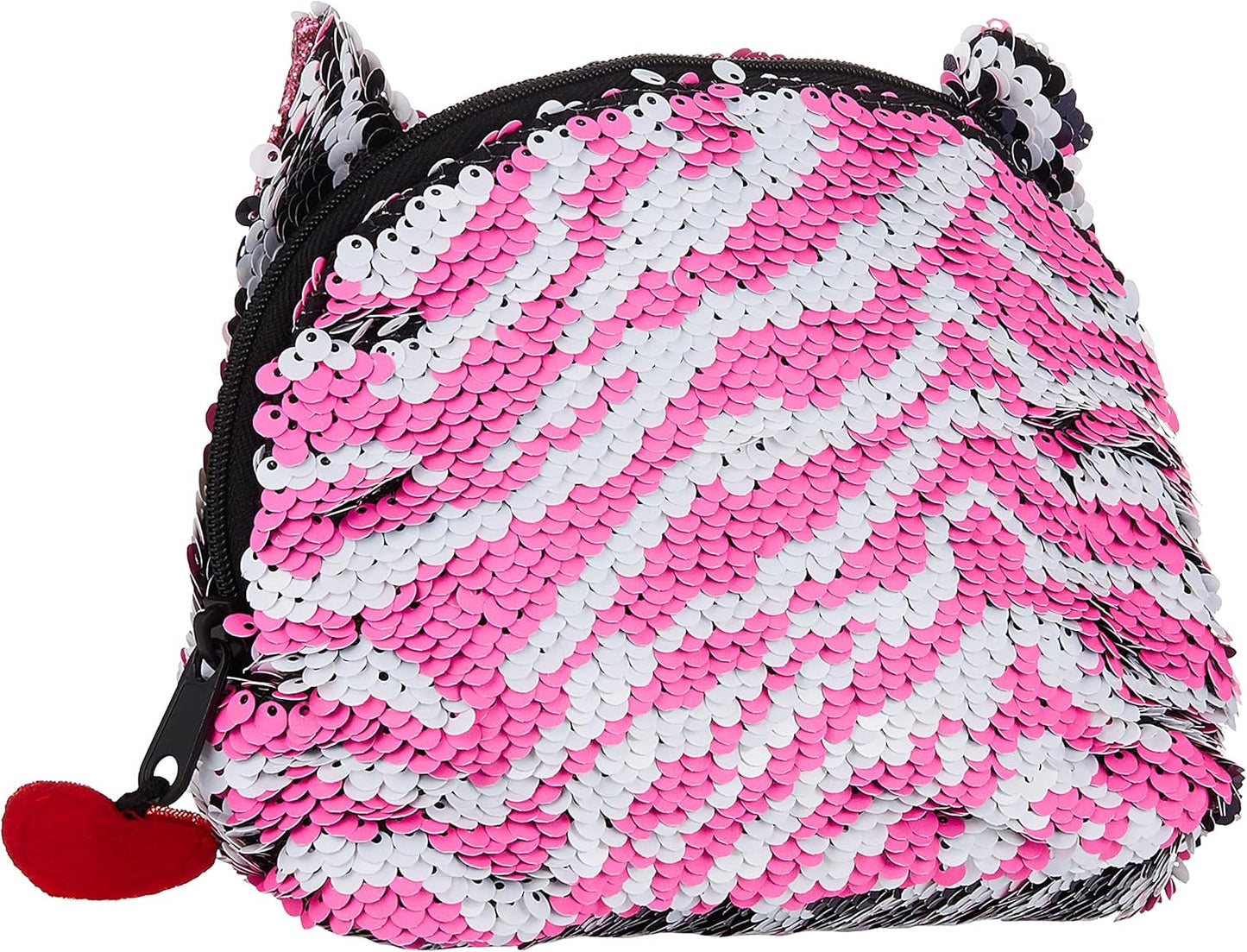 TY Fashion Pink Zebra Cat Sequin Accessory Bag