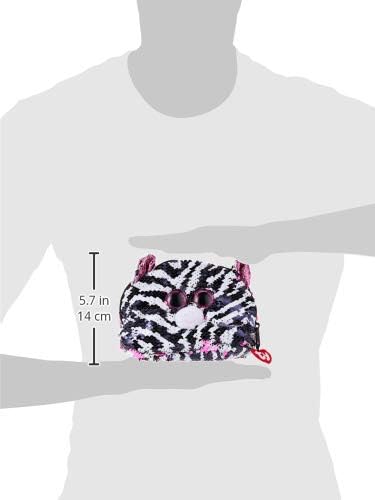 TY Fashion Pink Zebra Cat Sequin Accessory Bag