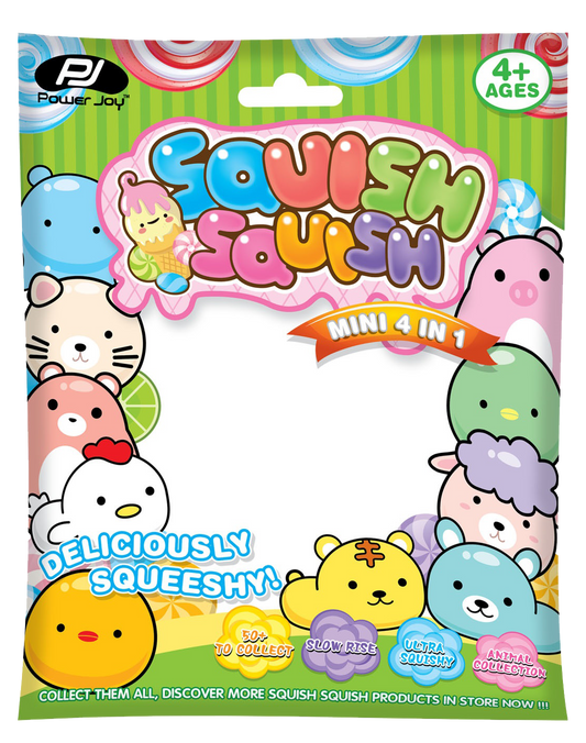 Power Joy Squish Squish Animal Mini 4 In 1 (Styles Vary)