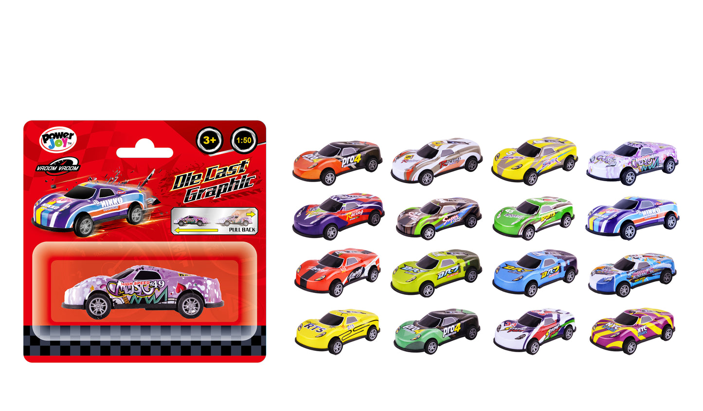 Power Joy - Vroom Vroom Die-Cast Graphic Car (Styles Vary - One Supplied)
