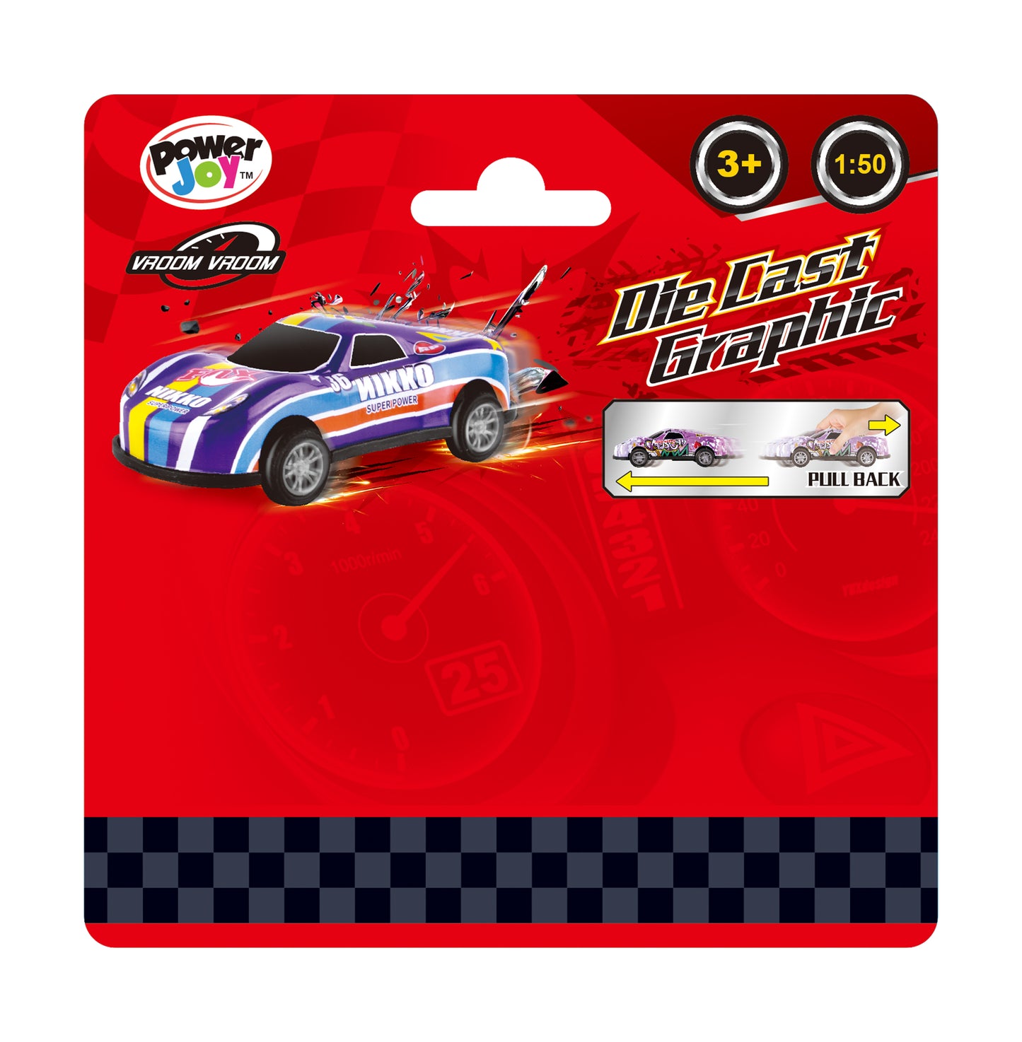 Power Joy - Vroom Vroom Die-Cast Graphic Car (Styles Vary - One Supplied)