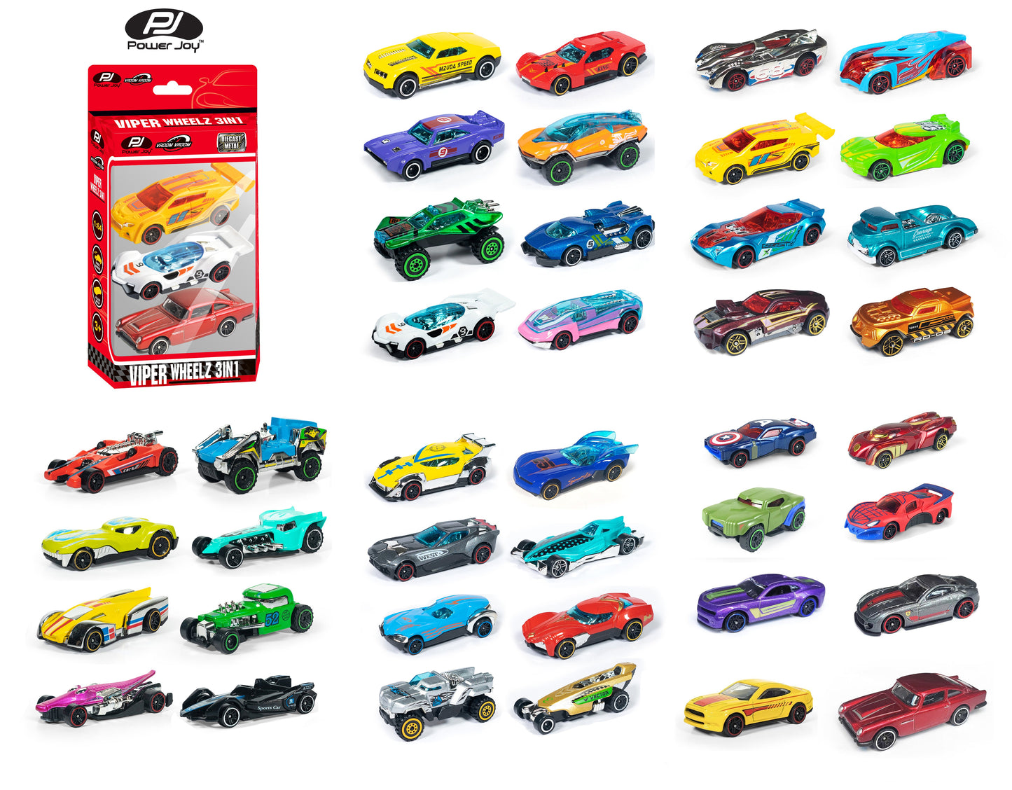 Power Joy Power Joy V.Vroom Diecast Viper-Dc 1:64 3In1