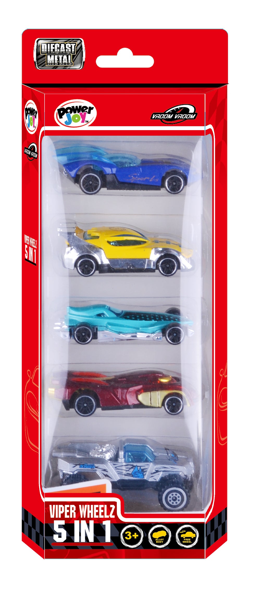 Power Joy Vroom Vroom Diecast 1/64 Viper Wheelz 5 In 1