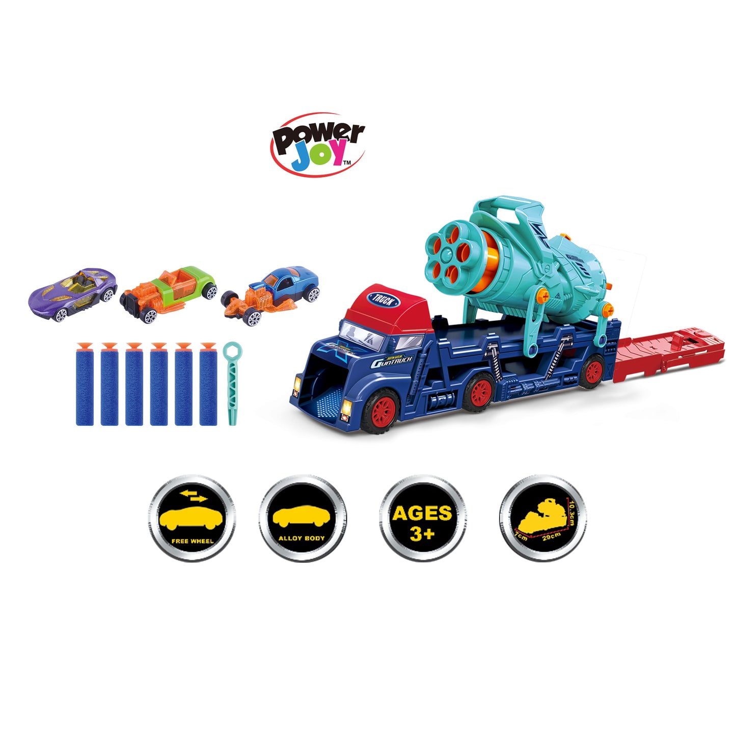 Power Joy - Vroom Vroom Diecast Shooter - 11 Pcs