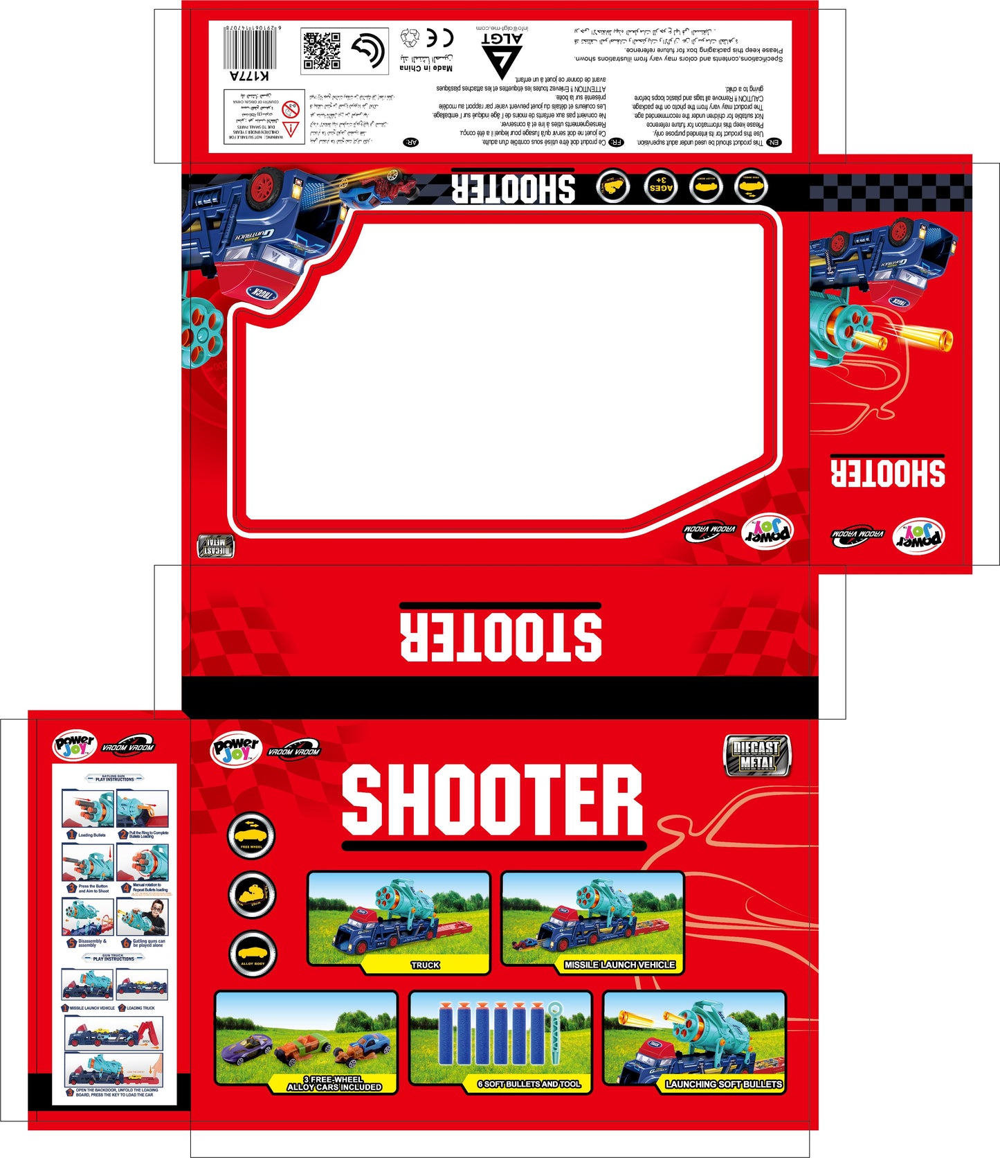 Power Joy - Vroom Vroom Diecast Shooter - 11 Pcs