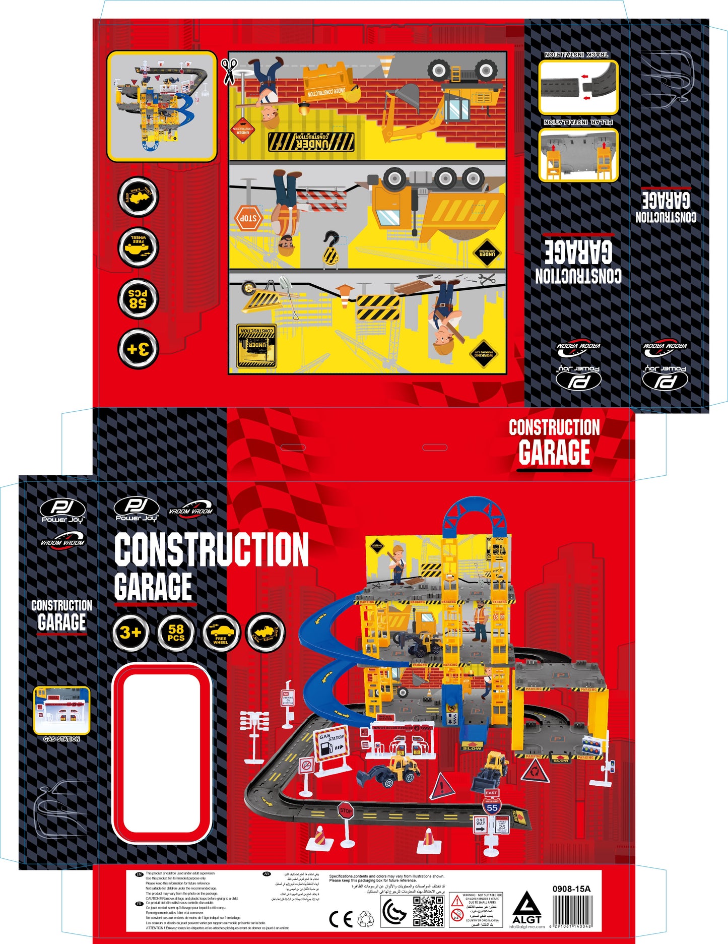 Power Joy - Vroom Vroom Construction Garage With 3 Cars