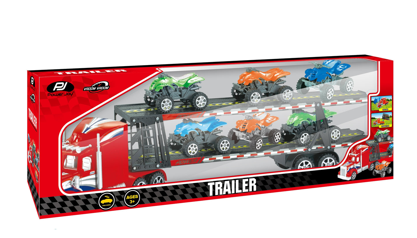 Power Joy Vroom Vroom Trailer Car Set 6 Pcs