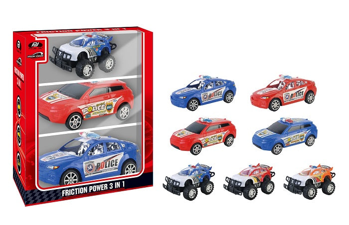 Friction Power 3 IN 1 1/18 Diecast Cars