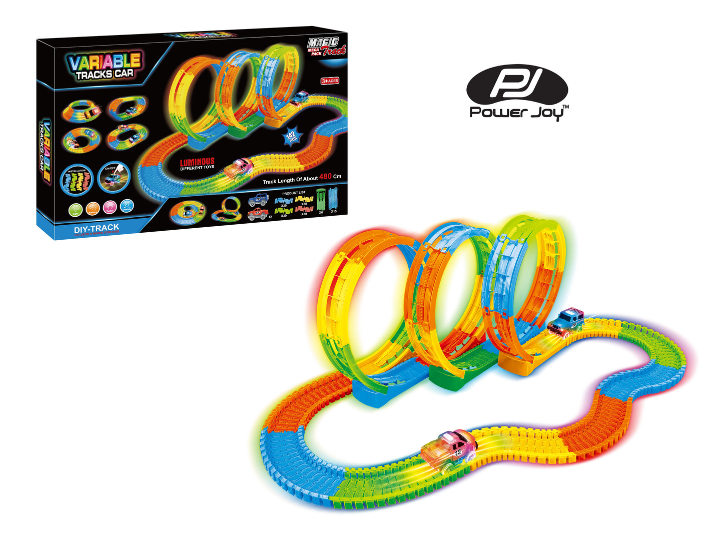 Power Joy Magic Track Mega Pack (Car Color Vary)