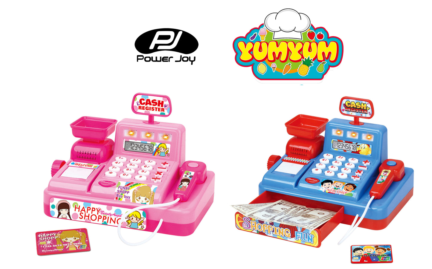 Power Joy Yum Yum Cash Register Grocery Toy Battery Operated (Styles Vary)