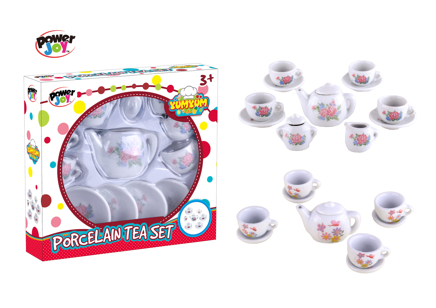 Power Joy - Yumyum Porcelain Tea Set - 9 Pcs