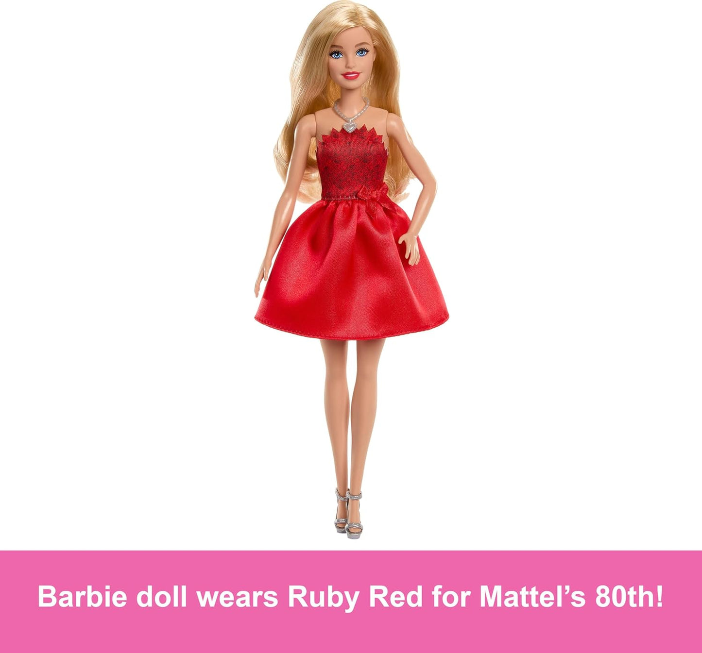 Barbie 80th Anniversary Ruby-Red Celebration Fashion Doll