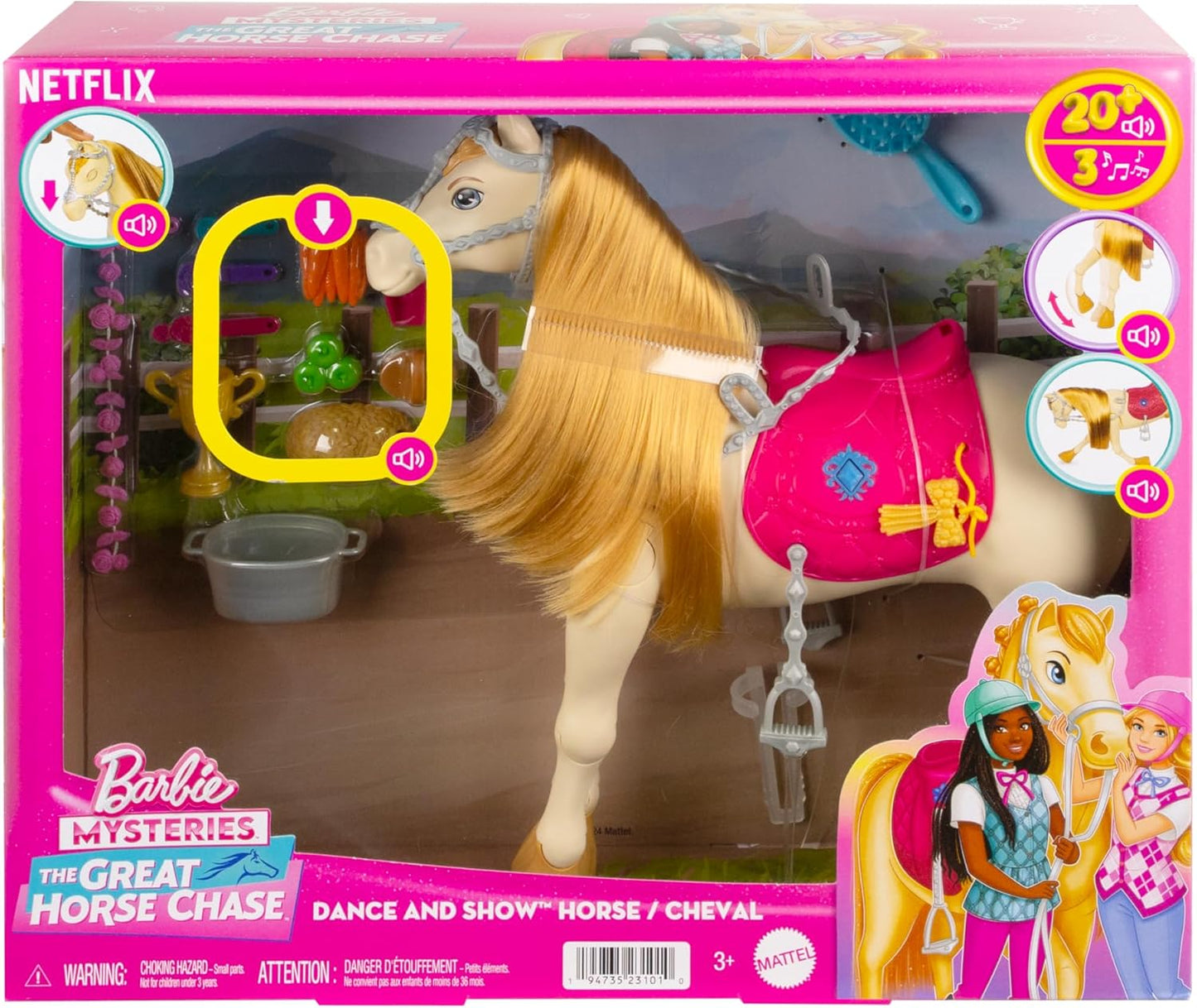 Barbie Mysteries: The Great Horse Chase interactive Toy Horse With Sounds, Music & Accessories