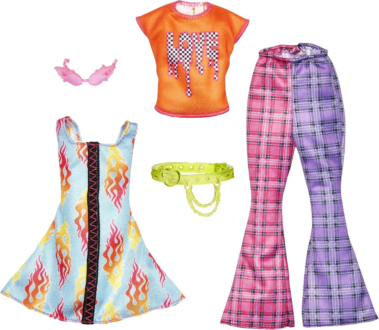 Barbie Fashion Packs, with Doll Clothes and Accessories for Two Outfits in One Fashion Pack GWF04, Multicolour
